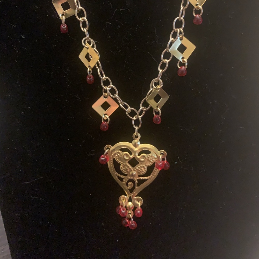 Gold chain with a gold heart
